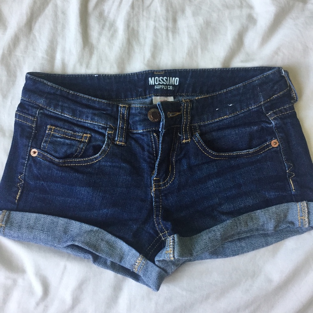 Mossimo Denim Dark Blue Cuffed Shorts Size 3